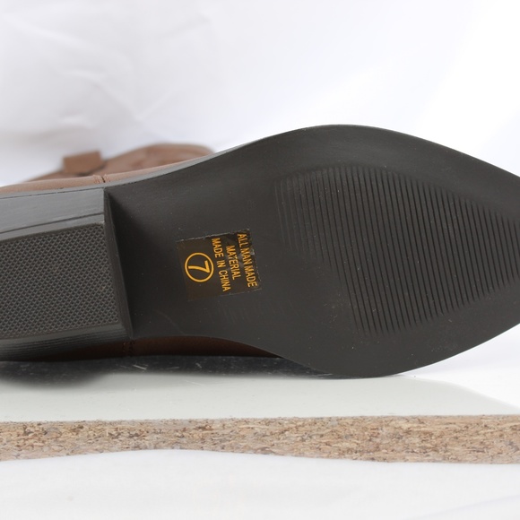 Size 6.5 Dark Tan cowboy knee high pull on boot - Picture 8 of 8